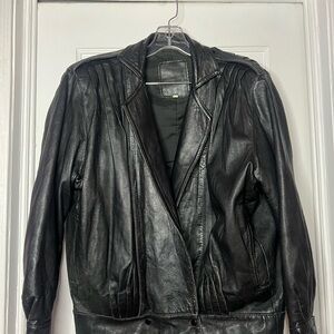 Vintage Italian Leather Black Jacket
